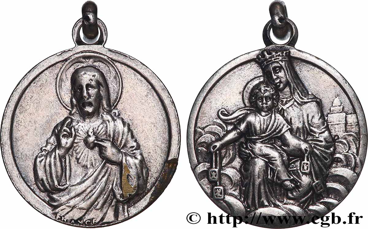 MÉDAILLES RELIGIEUSES Médaille, Sacré-Coeur de Jésus TTB+