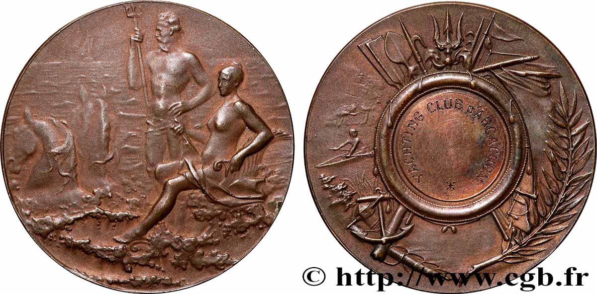 TROISIÈME RÉPUBLIQUE Médaille, Yatching-Club d’Arcachon TTB+