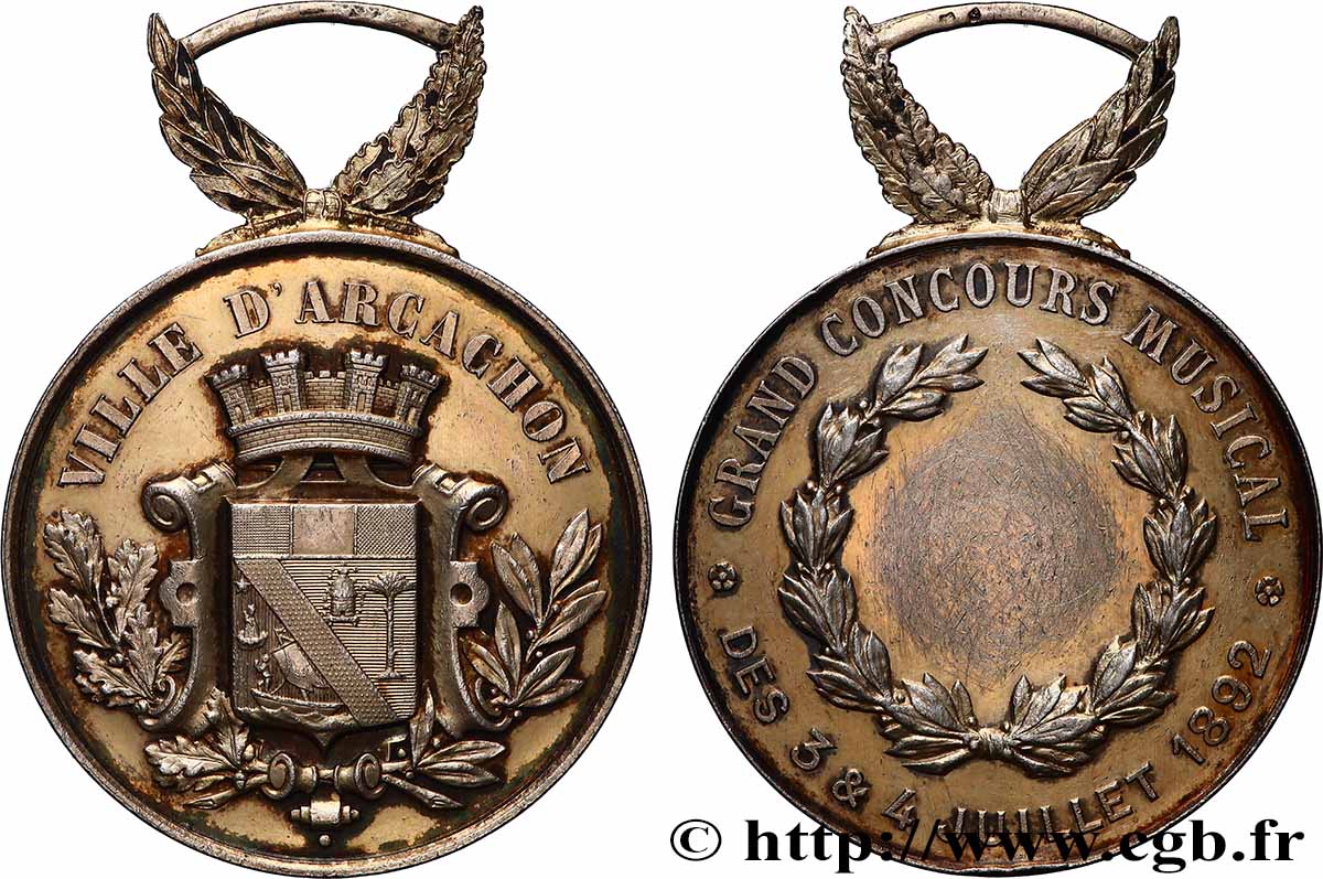 TROISIÈME RÉPUBLIQUE Médaille, Concours musical d’Arcachon TTB+