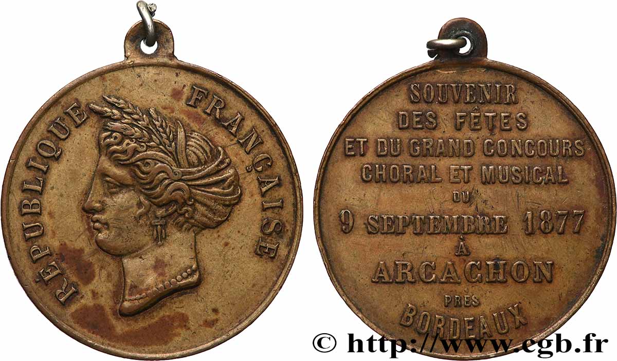 TROISIÈME RÉPUBLIQUE Médaille, Les fêtes d’Arcachon de septembre  TTB