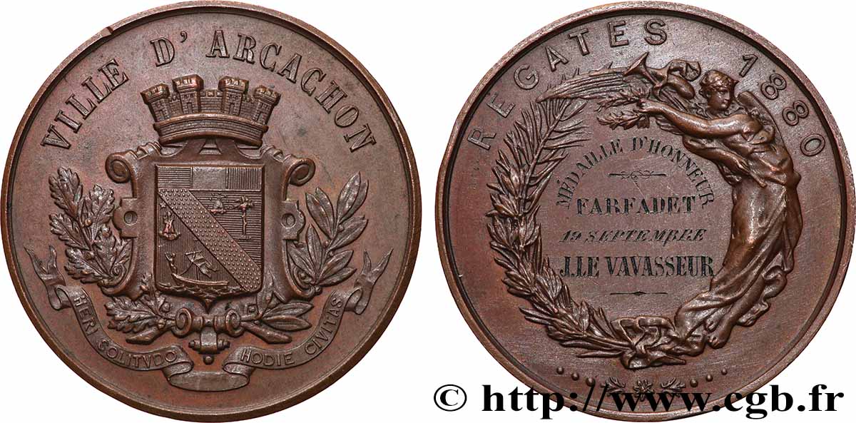 III REPUBLIC Médaille d’honneur, Régates AU