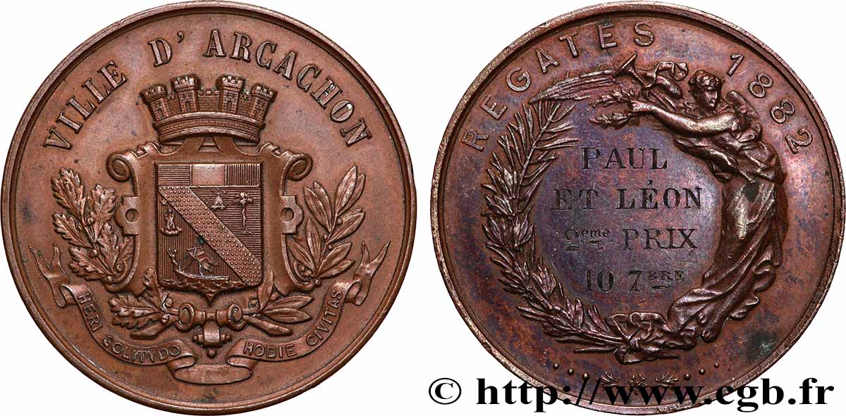 DRITTE FRANZOSISCHE REPUBLIK Médaille, Régates fVZ