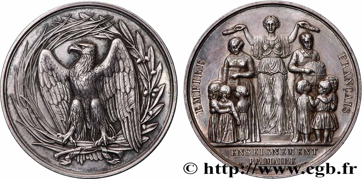 SECOND EMPIRE Médaille, Enseignement primaire TTB+