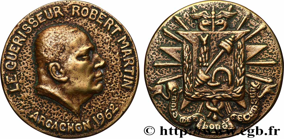 CINQUIÈME RÉPUBLIQUE Médaille, Maître Robert Martin, Chef des guérisseurs TTB