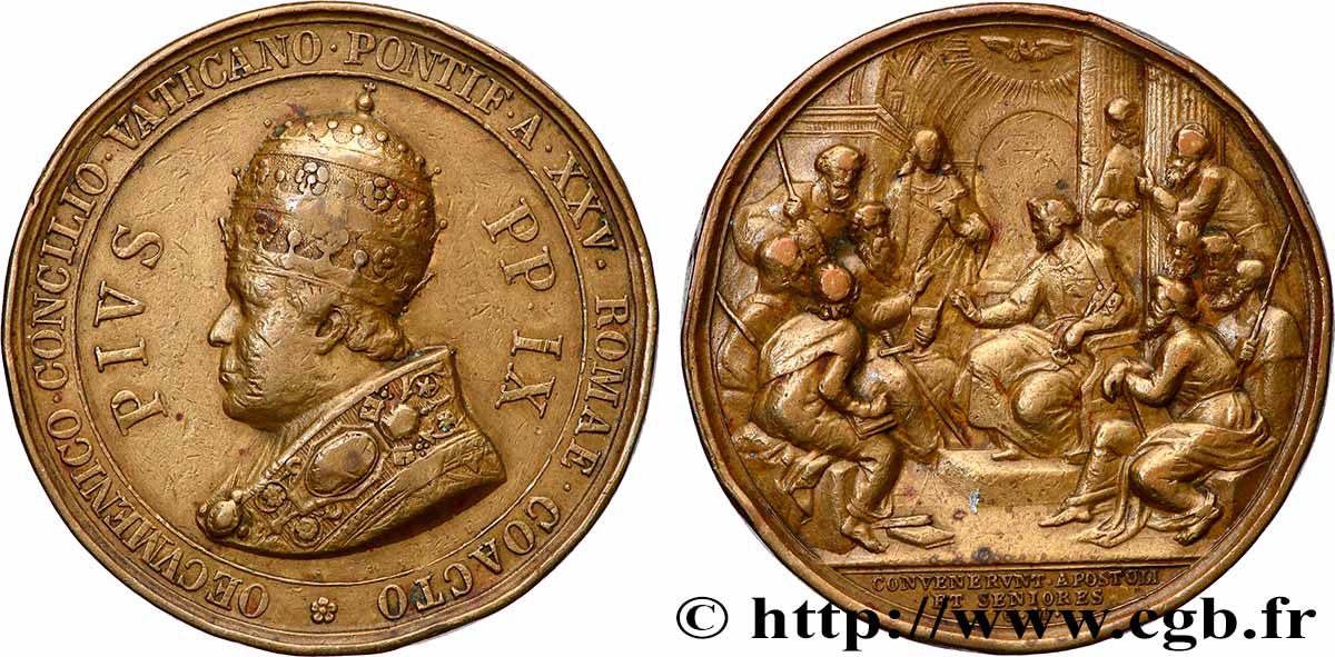 ITALY - PAPAL STATES - PIUS IX (Giovanni Maria Mastai Ferretti) Médaille, Clôture du 20e Concile Oecuménique XF