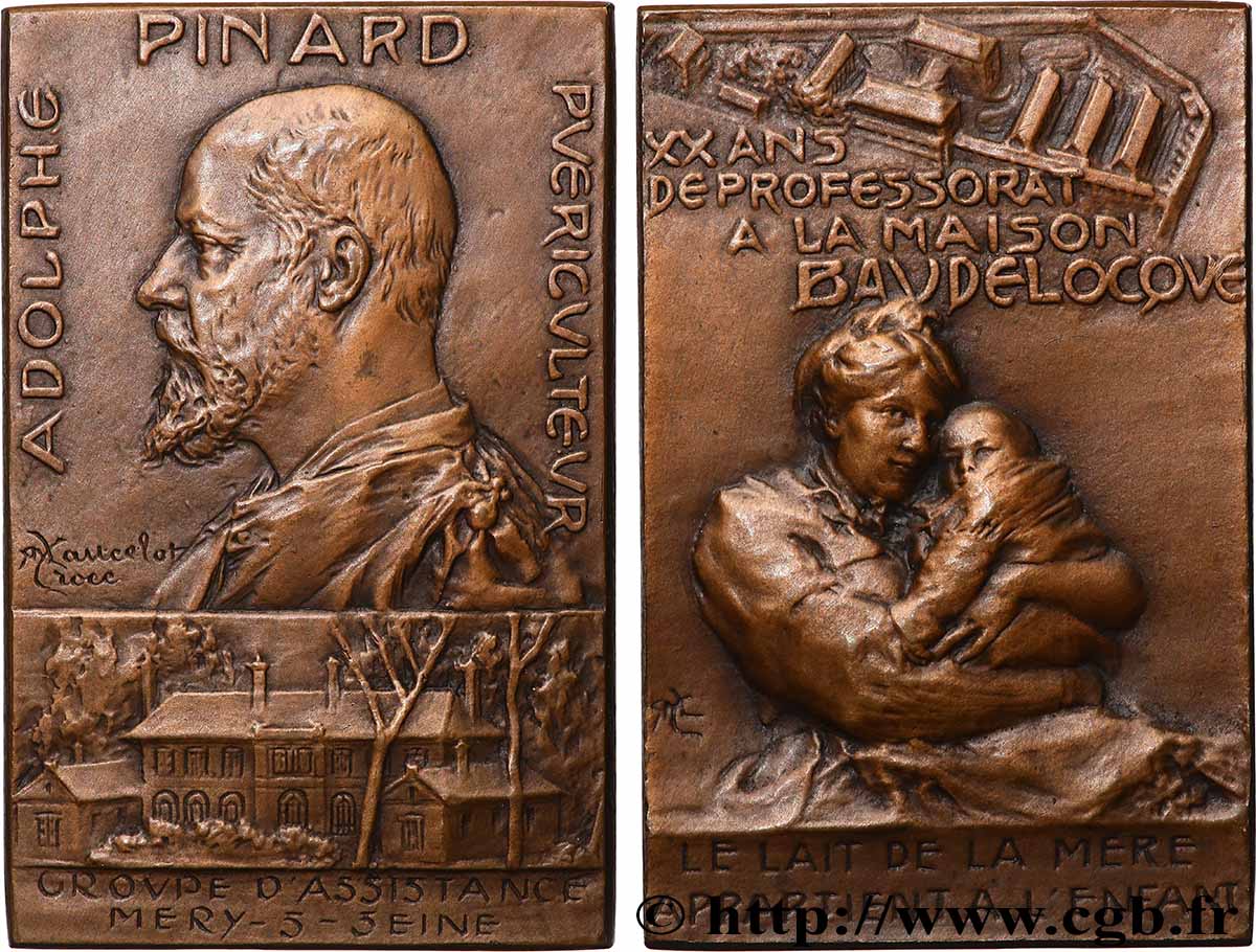 TROISIÈME RÉPUBLIQUE Plaquette, Adolphe Pinard, 20 ans de professorat à la maison Baudelocque SUP