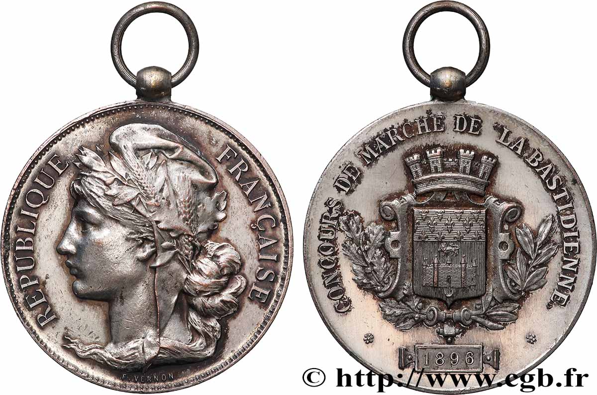 TROISIÈME RÉPUBLIQUE Médaille, Concours de marche de la bastidienne  TTB+