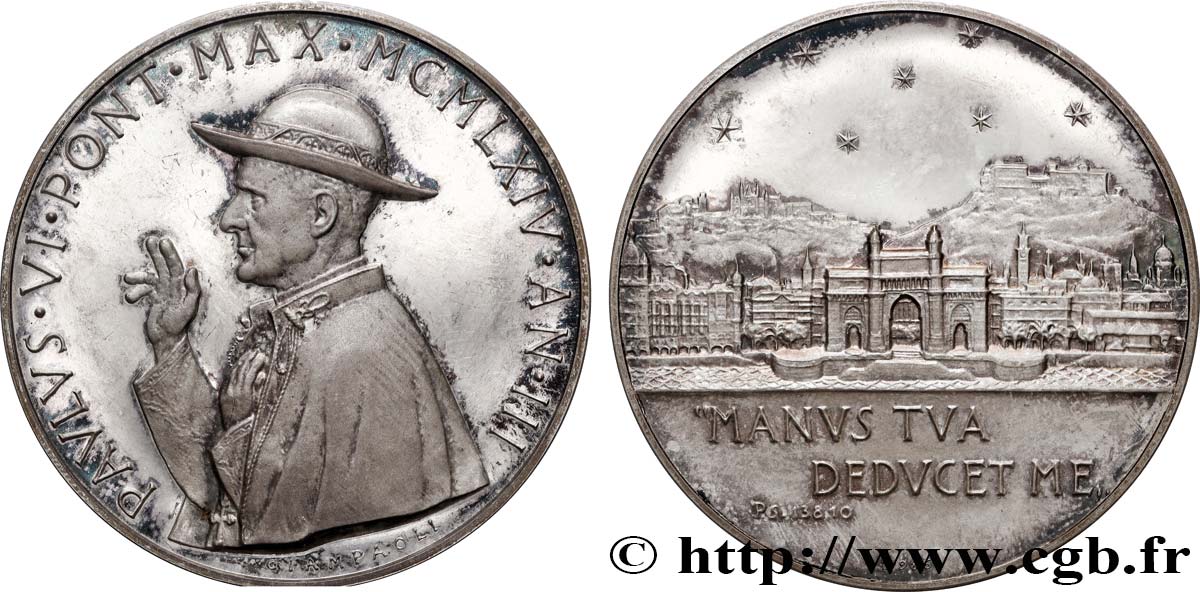 VATICAN ET ÉTATS PONTIFICAUX Médaille, Paul VI, Manus tua deducet me BE