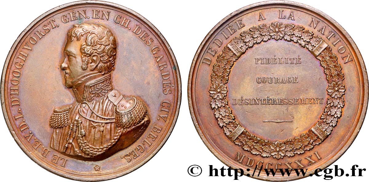 BELGIQUE - ROYAUME DE BELGIQUE - LÉOPOLD Ier Médaille, Emmanuel Vanderlinden, baron d Hooghvorst  XF
