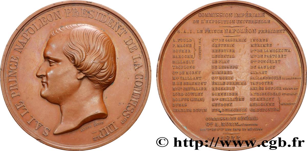 SECOND EMPIRE Médaille, Prince Jérôme Napoléon, Commission impériale de l’exposition universelle TTB+