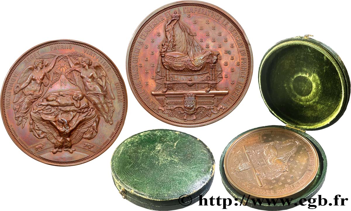 SECOND EMPIRE Médaille, Berceau du prince impérial Louis-Napoléon AU