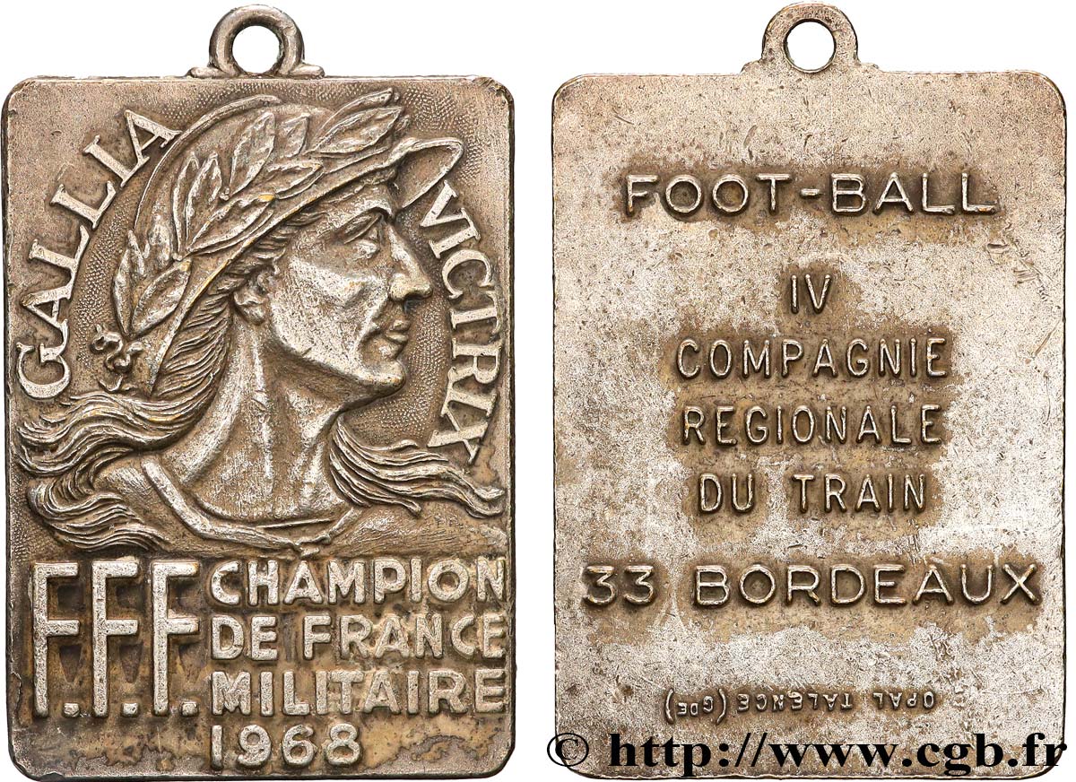 V REPUBLIC Médaille, Championnat militaire de France de football  AU/XF