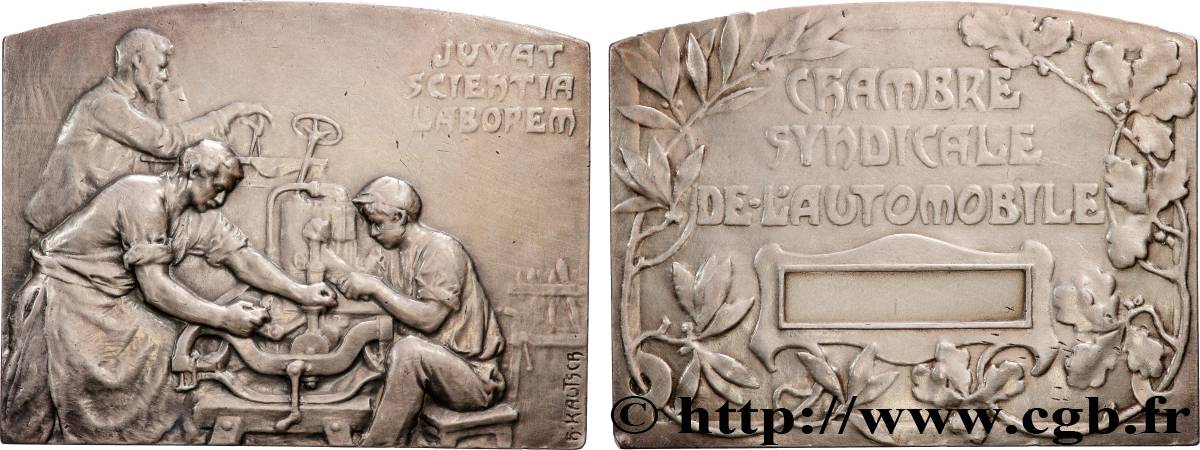 TROISIÈME RÉPUBLIQUE Plaquette, Chambre syndicale de l’automobile TTB+