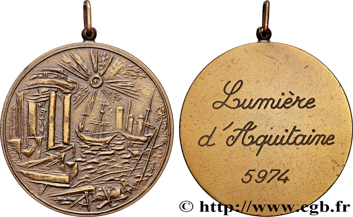 FRANC - MAÇONNERIE Médaille, Loge lumière d’Aquitaine TTB+