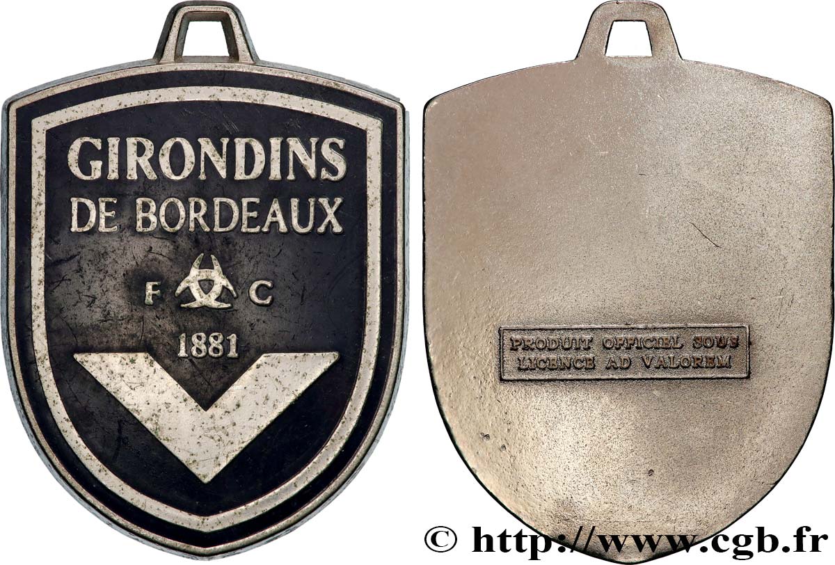 CINQUIÈME RÉPUBLIQUE Médaille, porte-clés, Girondins de Bordeaux TTB+