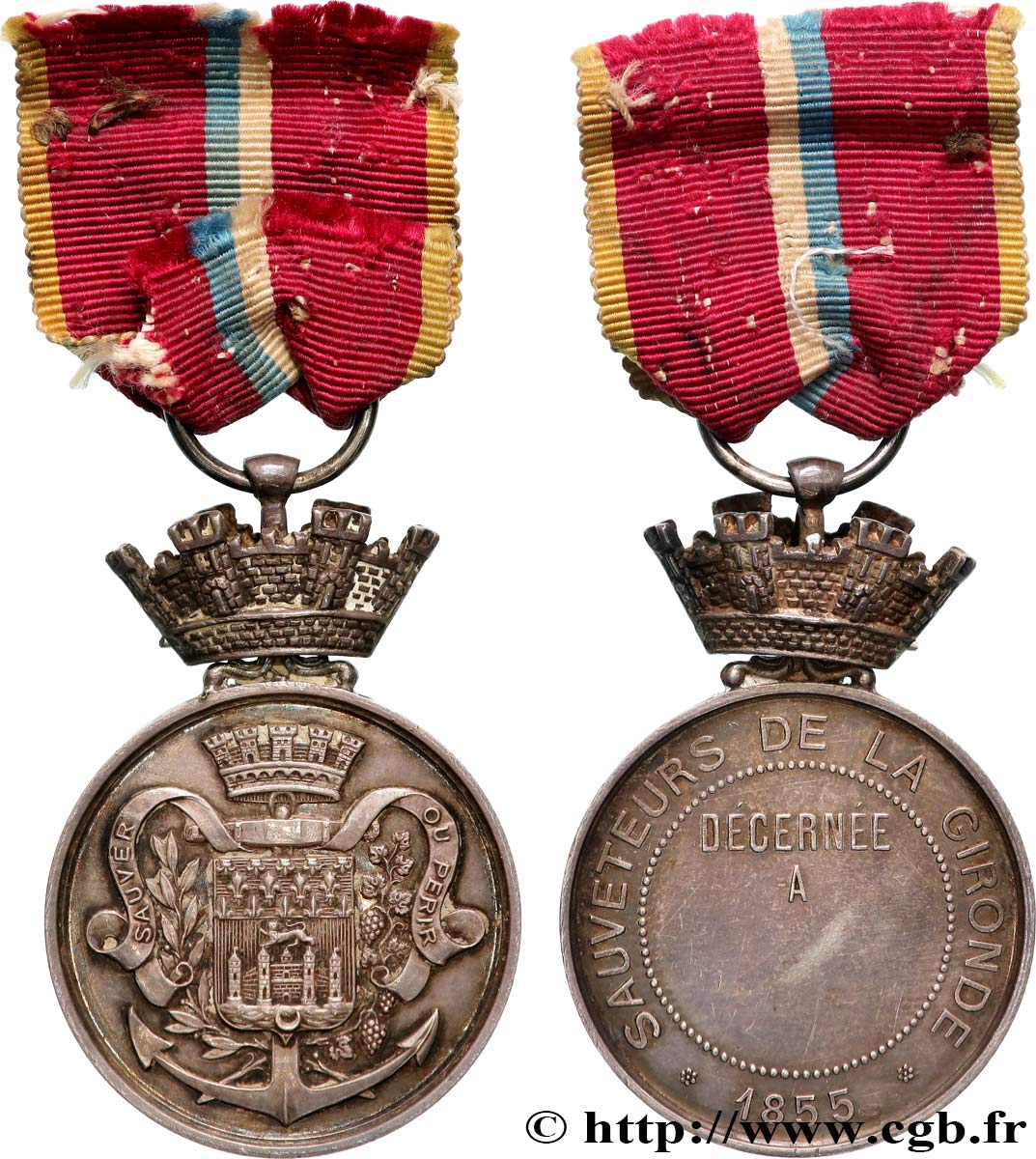 DRITTE FRANZOSISCHE REPUBLIK Médaille, Sauveteurs de la Gironde fVZ