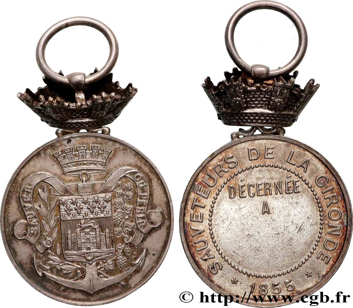 DRITTE FRANZOSISCHE REPUBLIK Médaille, Sauveteurs de la Gironde fVZ