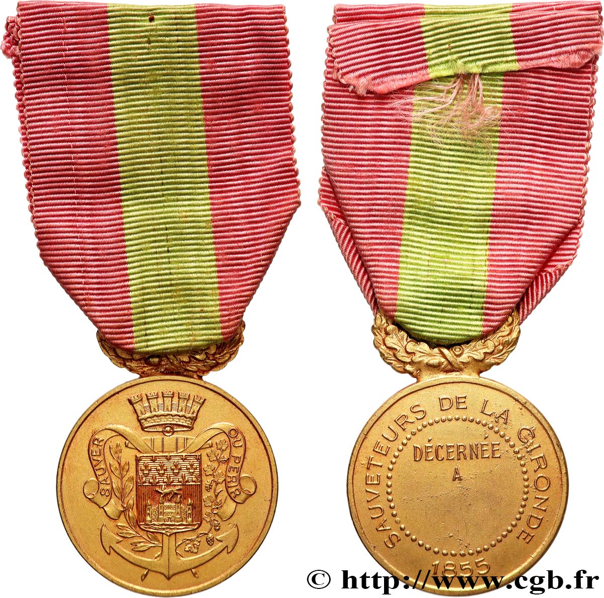 TROISIÈME RÉPUBLIQUE Médaille, Sauveteurs de la Gironde SUP