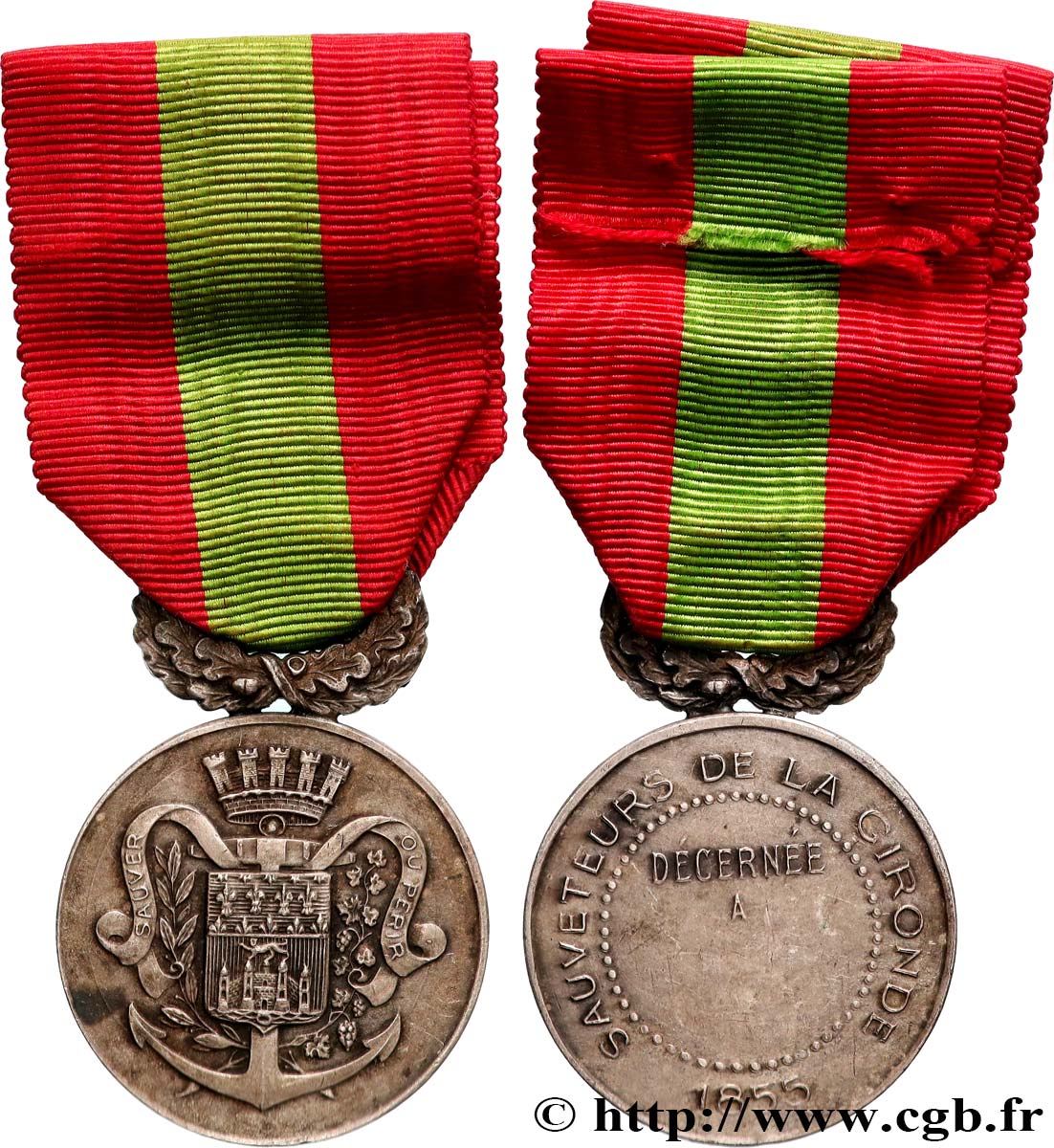 III REPUBLIC Médaille, Sauveteurs de la Gironde AU