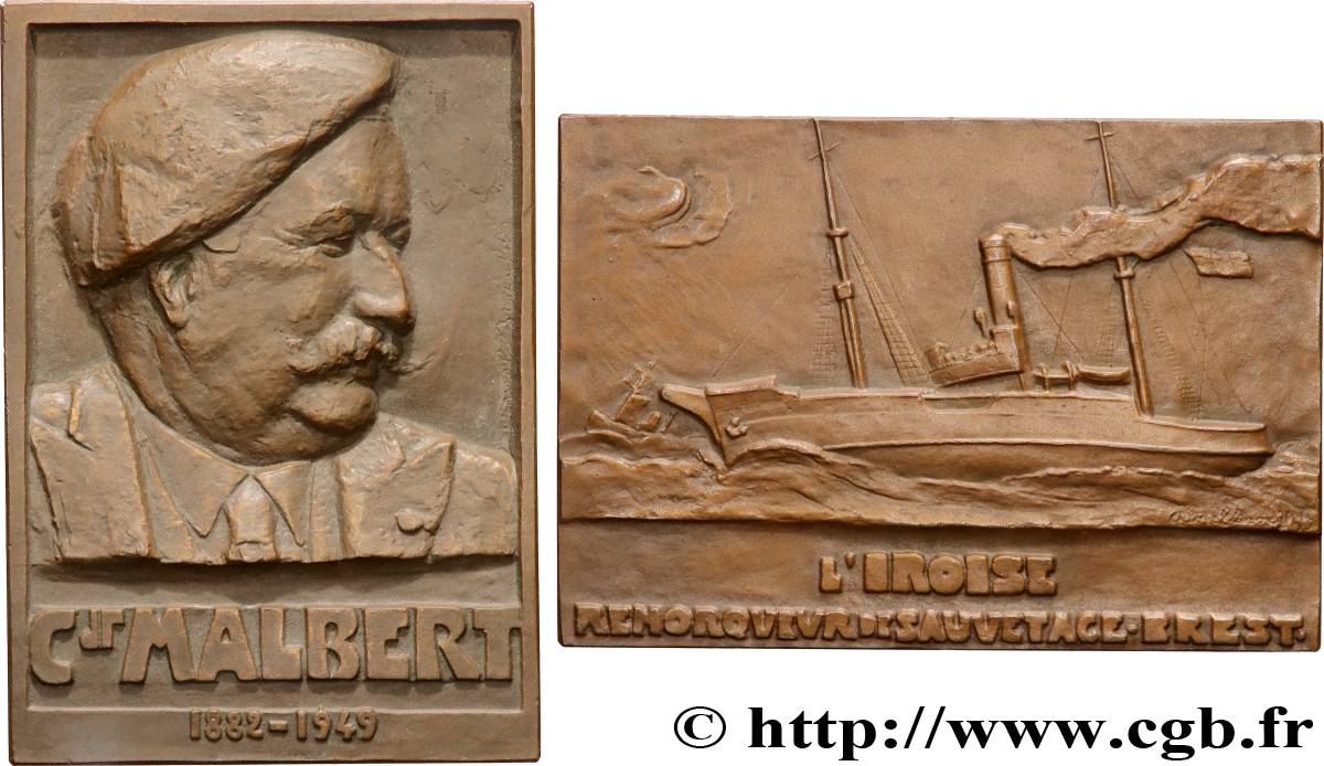 QUATRIÈME RÉPUBLIQUE Plaquette, Commandant Malbert, L’Iroise SUP