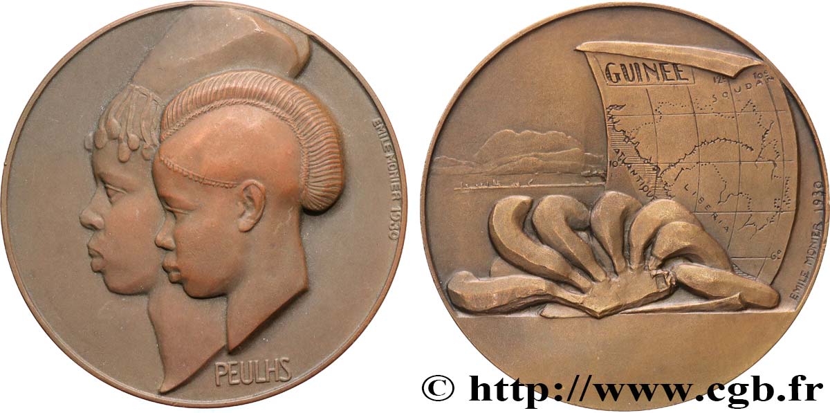 III REPUBLIC Médaille, Couple Peulhs AU