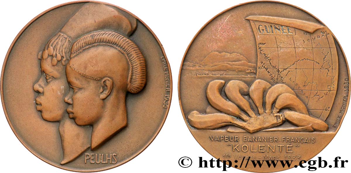 III REPUBLIC Médaille, Couple Peulhs AU