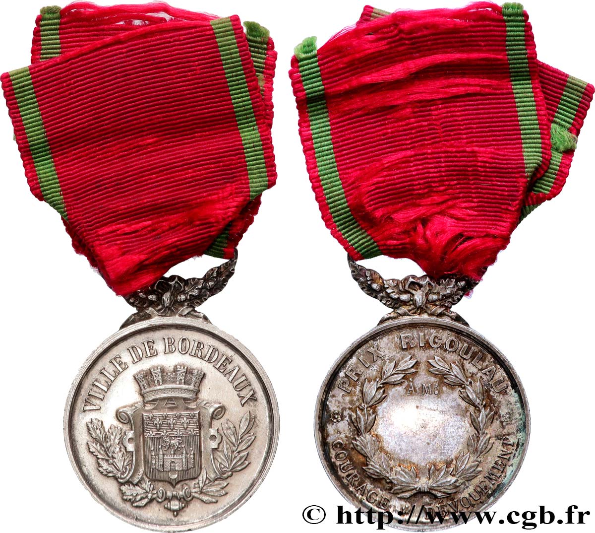 TROISIÈME RÉPUBLIQUE Médaille, Prix Rigoulau, Courage et dévouement TTB+