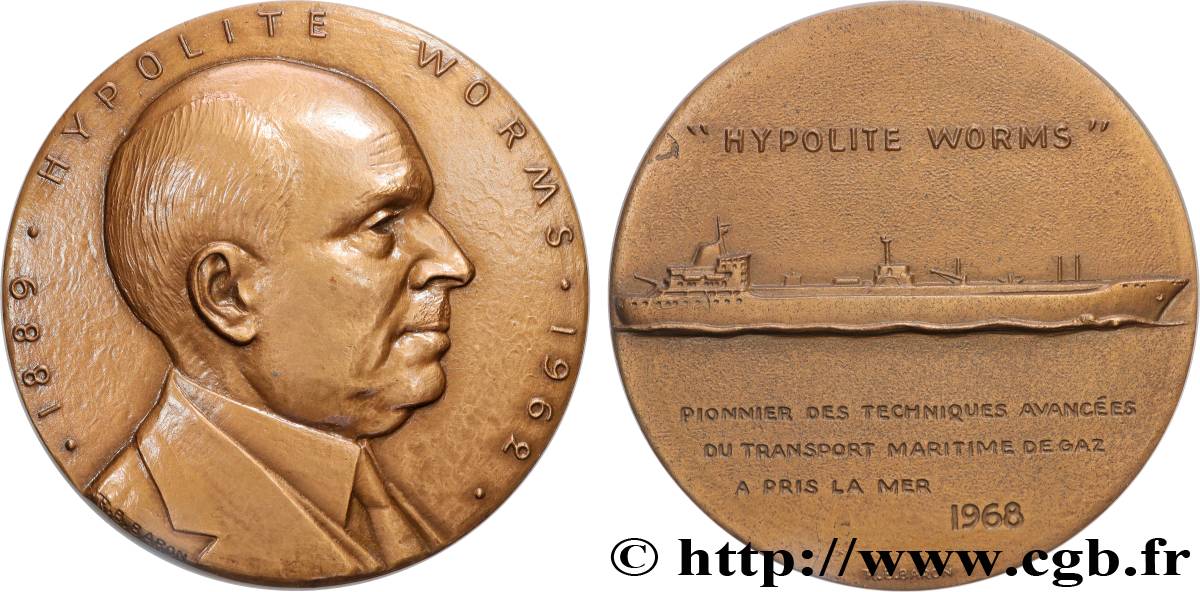 CINQUIÈME RÉPUBLIQUE Médaille, Hippolyte Worms SUP