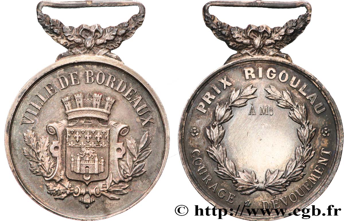 III REPUBLIC Médaille, Prix Rigoulau AU