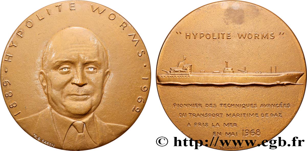 V REPUBLIC Médaille, Hippolyte Worms AU