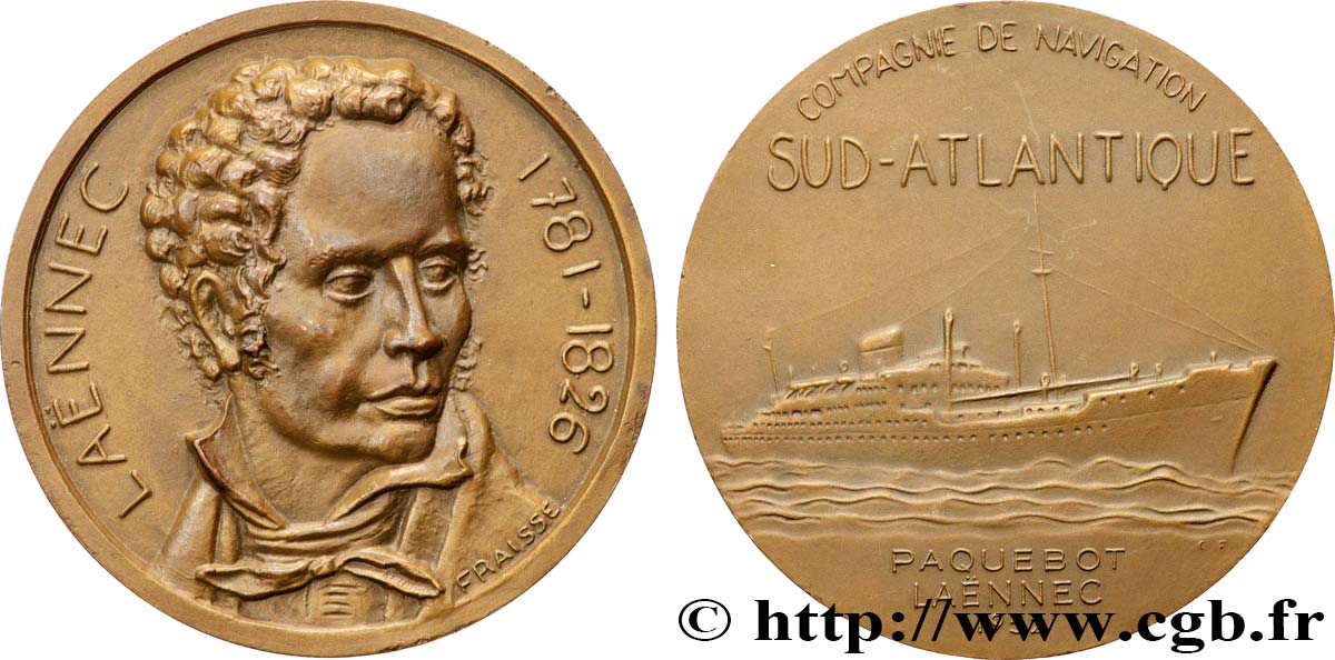 QUATRIÈME RÉPUBLIQUE Médaille, Paquebot Laënnec SUP