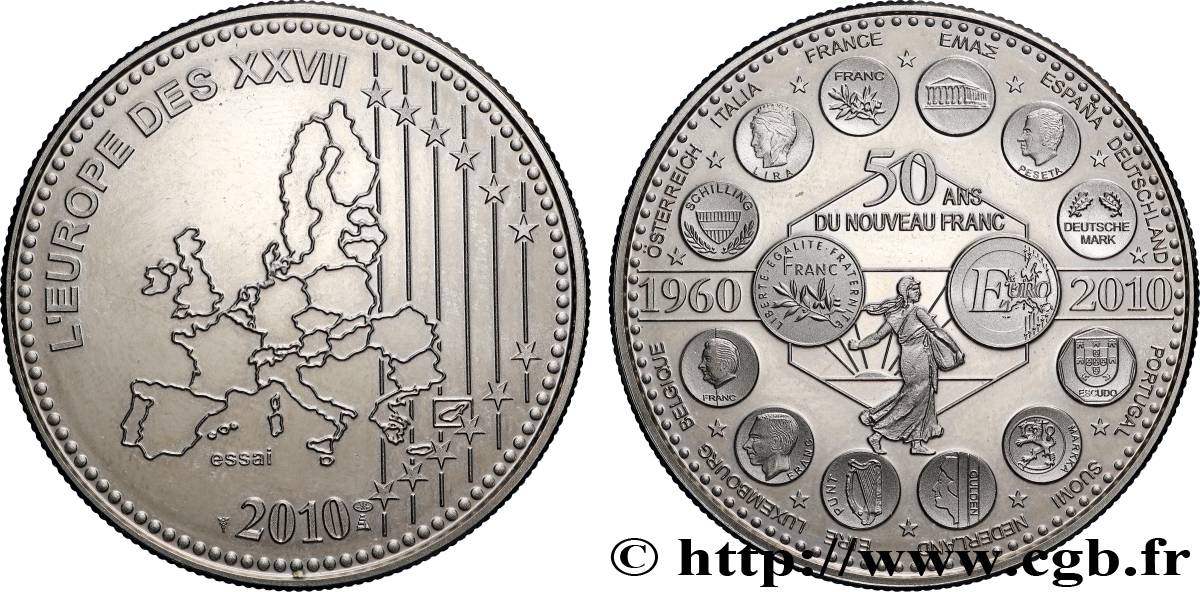EUROPA Médaille, Essai, 50 ans du nouveau Franc fVZ
