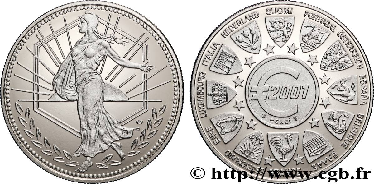 QUINTA REPUBBLICA FRANCESE Médaille, Essai Euro BE