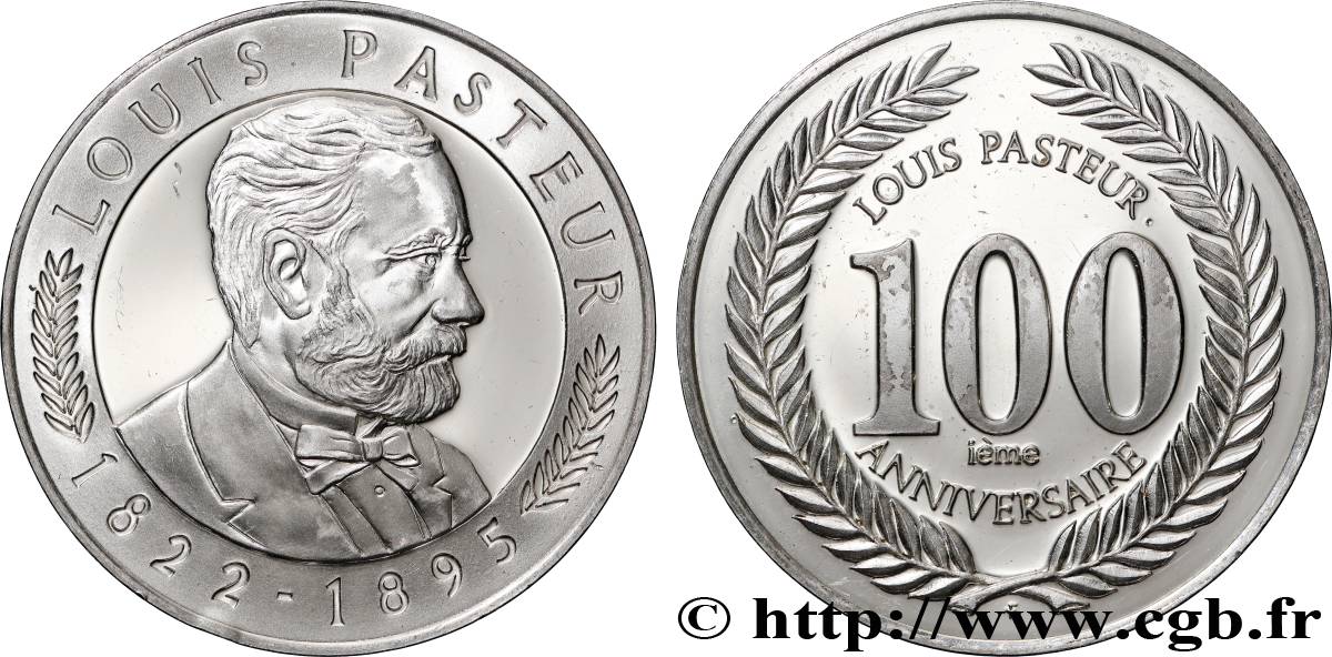 QUINTA REPUBBLICA FRANCESE Médaille, 100e anniversaire de Louis Pasteur BE