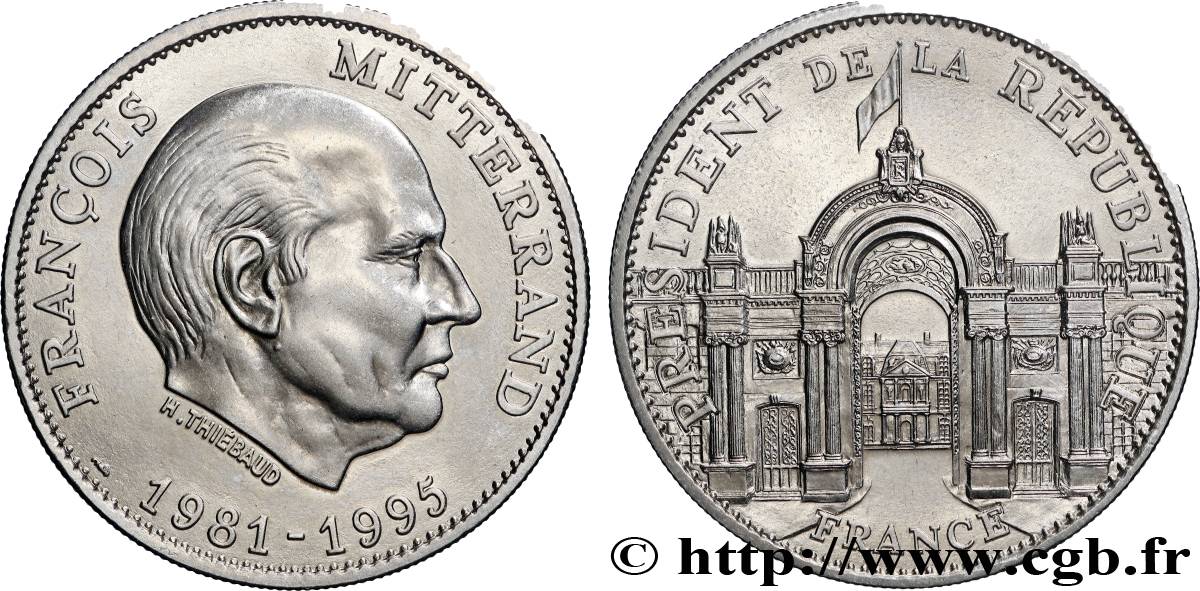 V REPUBLIC Médaille, François Mitterand MS