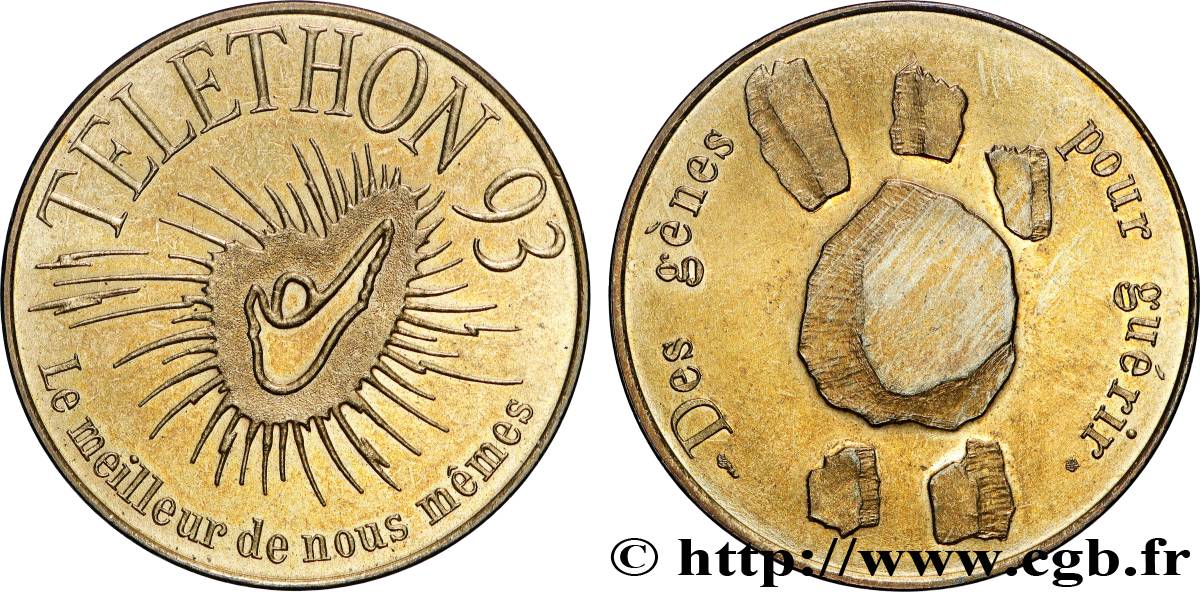 TOURISTIC MEDALS Médaille, Telethon 93 SPL+