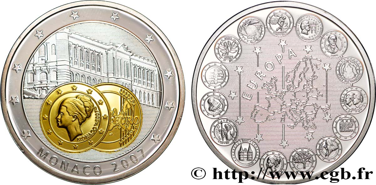 MONACO - PRINCIPATO DI MONACO - RANIERI III Médaille, 2 euros Grace Kelly BE