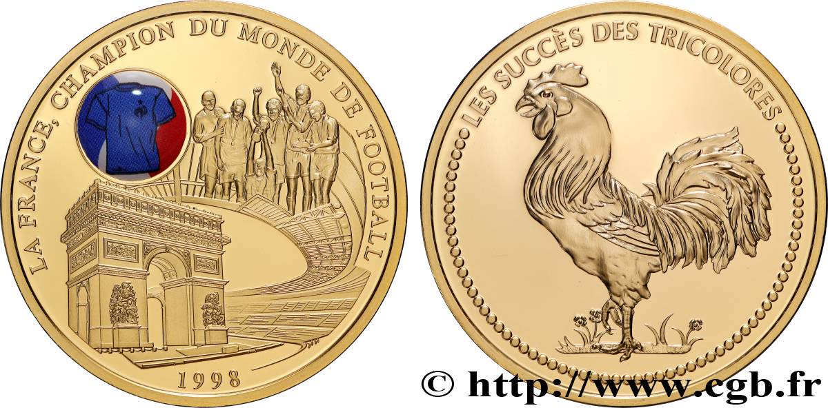 QUINTA REPUBBLICA FRANCESE Médaille, La France Champion du Monde de Football BE