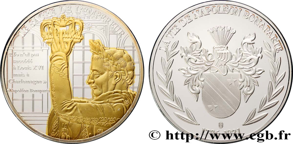 QUINTA REPUBBLICA FRANCESE Médaille, Vie de Napoléon Bonaparte, Sacre de l’empereur BE
