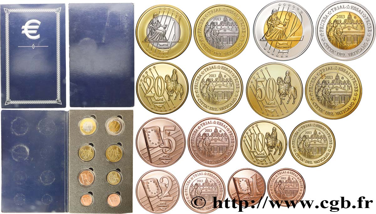 EUROPA Série de 8 médailles, Essai Euros Vatican MS