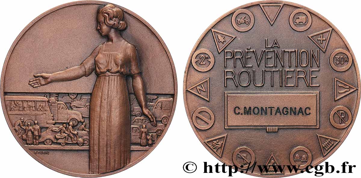 CINQUIÈME RÉPUBLIQUE Médaille, La prévention routière SUP