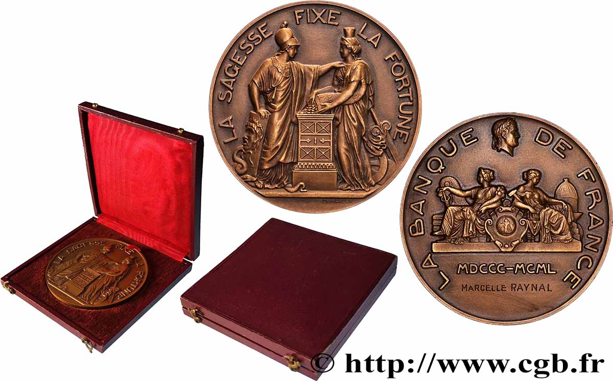 BANQUE DE FRANCE Médaille de récompense, La sagesse fixe la fortune MS