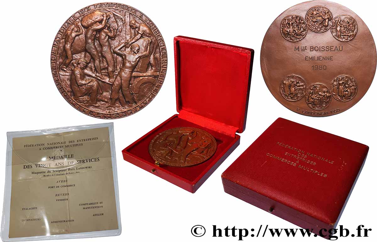 QUINTA REPUBBLICA FRANCESE Médaille, Fédération nationale des entreprises à commerces multiples SPL