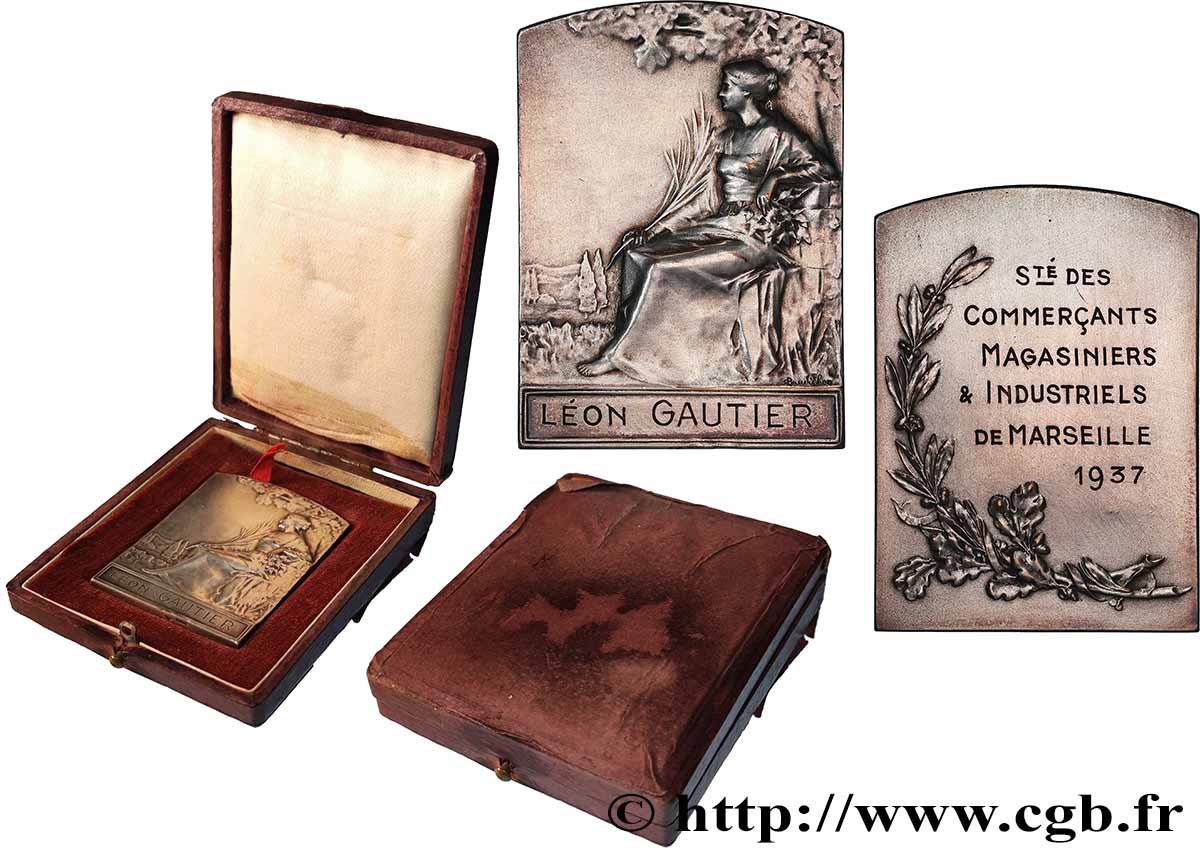 DRITTE FRANZOSISCHE REPUBLIK Plaquette, Société des commerçant, magasiniers et industriels VZ