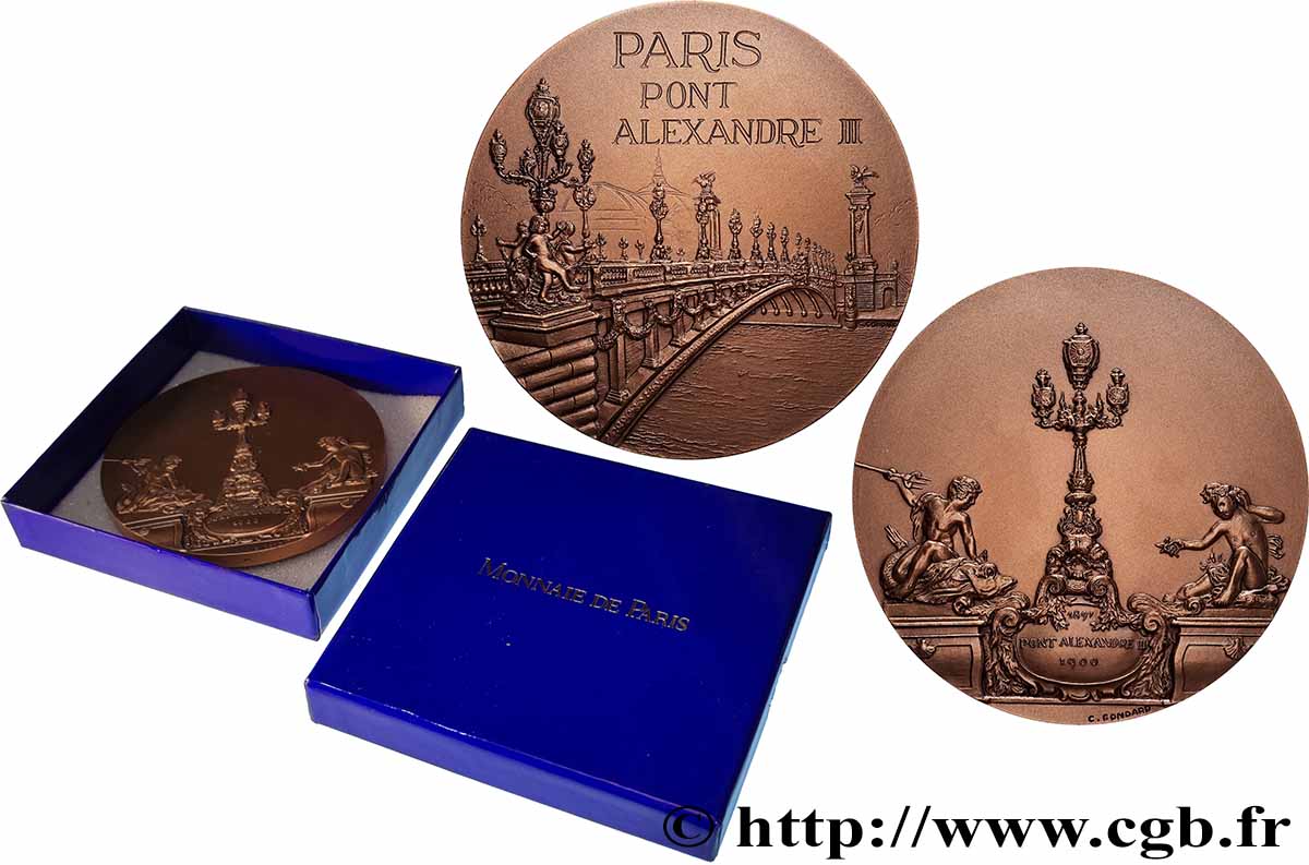 Médaille Russe Pont Alexandre III Dropsy 1900 - Argentée Sur Bronze - SUP - 50mm - Collection