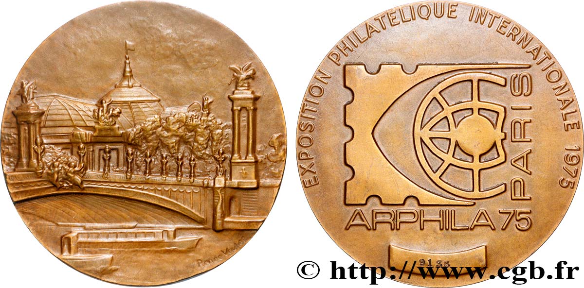 QUINTA REPUBLICA FRANCESA Médaille, Exposition philatélique internationale EBC