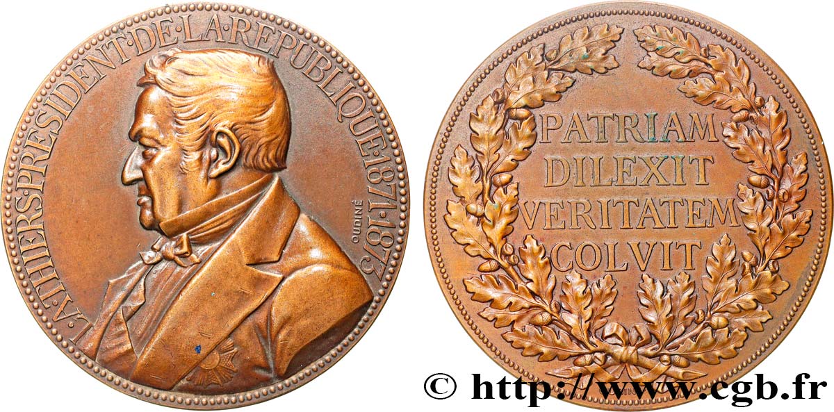 TERCERA REPUBLICA FRANCESA Médaille, Président Adolphe Thiers MBC+