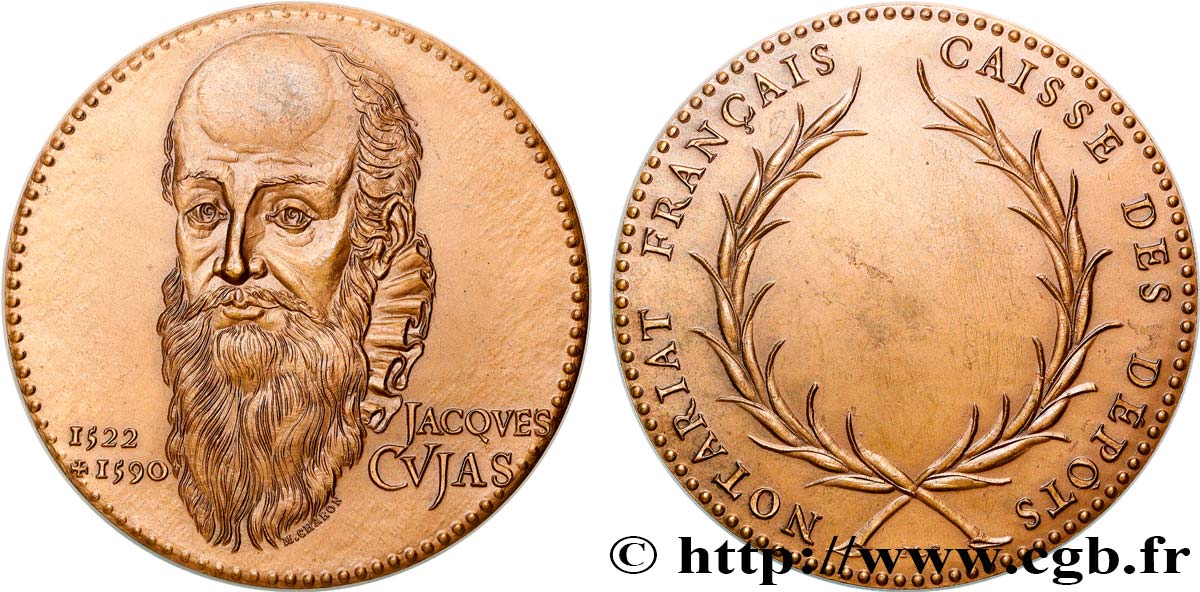 NOTAIRES DU XIXe SIECLE Médaille, Jacques Cujas, Notariat français, caisse des dépôts q.SPL