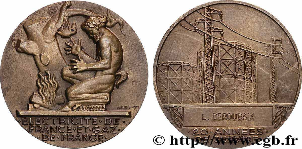 V REPUBLIC Médaille de mérite EDF / GDF, 20 années AU