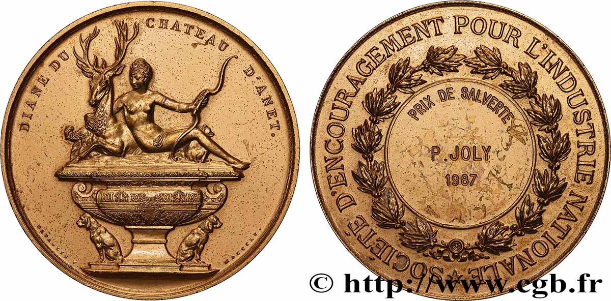 V REPUBLIC Médaille, Diane du Château d’Anet, Société d’encouragement pour l’industrie nationale AU